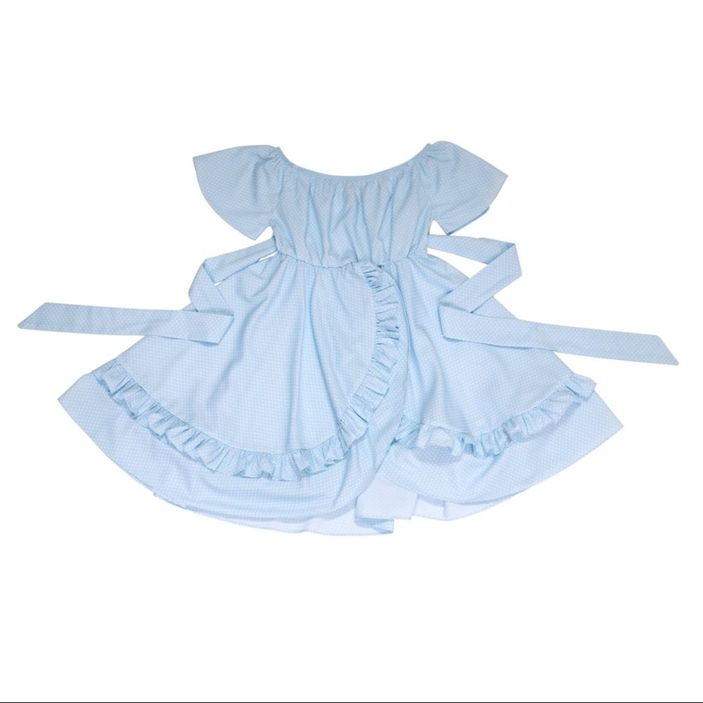 NWT Be Girl Emma Dress w/Ruffle Trim in Blue - Picture 4 of 5
